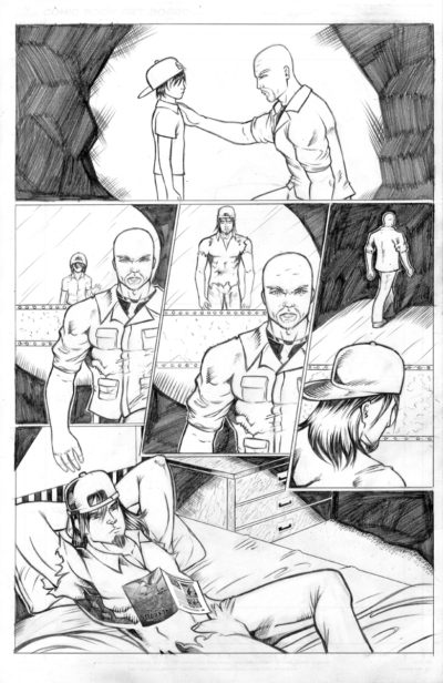 Fifth page of the Orphan Comic book "Origin". Created by Brandon McDaniel.