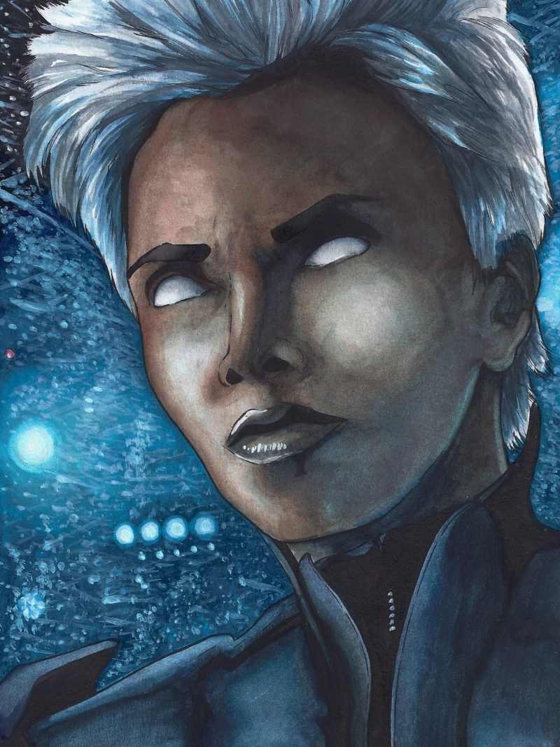 Fan art of Storm from Marvel's "X-Men" comic series.